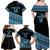 Fiji Rugby 2025 Custom Family Matching Off Shoulder Maxi Dress and Hawaiian Shirt Fijian Tapa Toso Viti Toso - Black