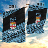 Fiji Rugby 2025 Custom Garden Flag Fijian Tapa Toso Viti Toso - Black LT14 - Polynesian Pride