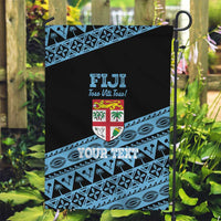 Fiji Rugby 2025 Custom Garden Flag Fijian Tapa Toso Viti Toso - Black LT14 Garden Flag Black - Polynesian Pride
