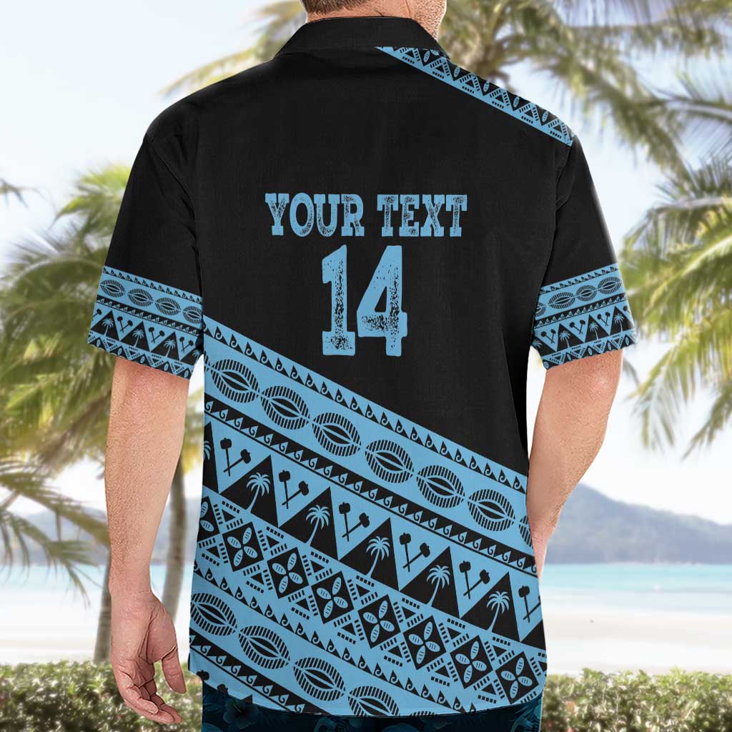 Fiji Rugby 2025 Custom Hawaiian Shirt Fijian Tapa Toso Viti Toso - Black LT14 - Polynesian Pride