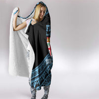 Fiji Rugby 2025 Custom Hooded Blanket Fijian Tapa Toso Viti Toso - Black LT14 - Polynesian Pride