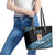 Fiji Rugby 2025 Custom Leather Tote Bag Fijian Tapa Toso Viti Toso - Black