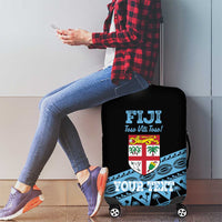 Fiji Rugby 2025 Custom Luggage Cover Fijian Tapa Toso Viti Toso - Black