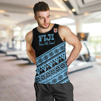 Fiji Rugby 2025 Custom Men Tank Top Fijian Tapa Toso Viti Toso - Black LT14 Black - Polynesian Pride