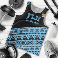 Fiji Rugby 2025 Custom Men Tank Top Fijian Tapa Toso Viti Toso - Black LT14 - Polynesian Pride