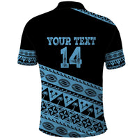 Fiji Rugby 2025 Custom Polo Shirt Fijian Tapa Toso Viti Toso - Black LT14 - Polynesian Pride