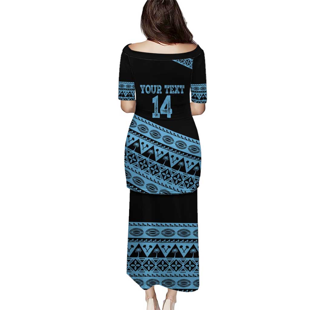 Fiji Rugby 2025 Custom Puletasi Fijian Tapa Toso Viti Toso - Black LT14 - Polynesian Pride