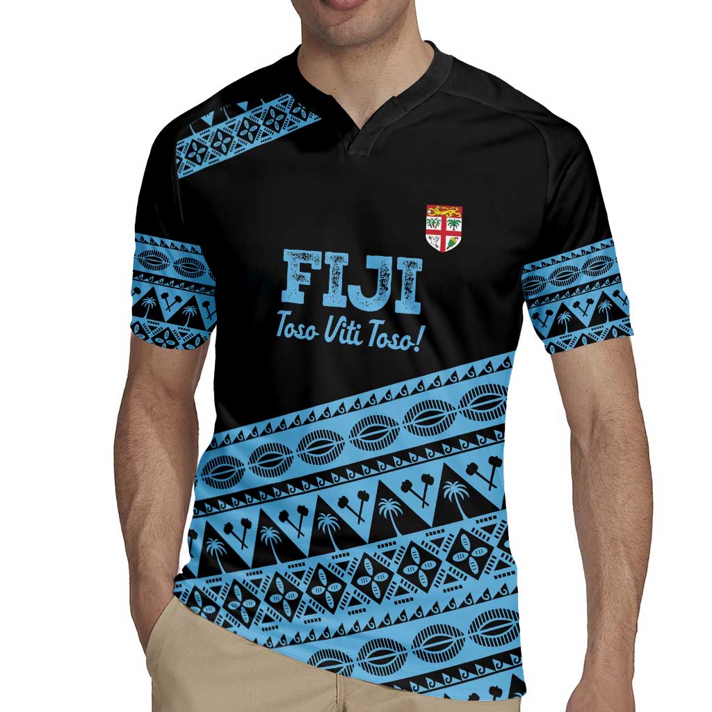 Fiji Rugby 2025 Custom Rugby Jersey Fijian Tapa Toso Viti Toso - Black LT14 - Polynesian Pride