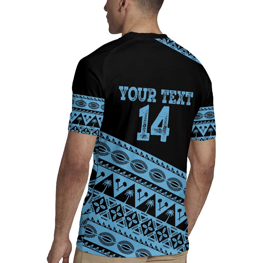 Fiji Rugby 2025 Custom Rugby Jersey Fijian Tapa Toso Viti Toso - Black LT14 - Polynesian Pride