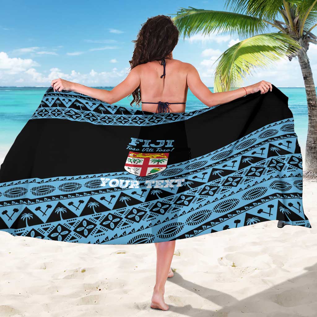 Fiji Rugby 2025 Custom Sarong Fijian Tapa Toso Viti Toso - Black LT14 - Polynesian Pride