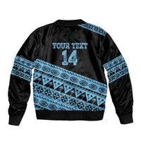 Fiji Rugby 2025 Custom Sleeve Zip Bomber Jacket Fijian Tapa Toso Viti Toso - Black LT14 - Polynesian Pride