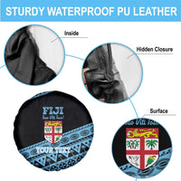 Fiji Rugby 2025 Custom Spare Tire Cover Fijian Tapa Toso Viti Toso - Black LT14 - Polynesian Pride