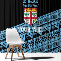 Fiji Rugby 2025 Custom Window Curtain Fijian Tapa Toso Viti Toso - Black LT14 - Polynesian Pride