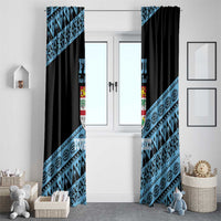 Fiji Rugby 2025 Custom Window Curtain Fijian Tapa Toso Viti Toso - Black LT14 - Polynesian Pride