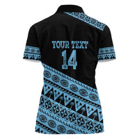 Fiji Rugby 2025 Custom Women Polo Shirt Fijian Tapa Toso Viti Toso - Black LT14 - Polynesian Pride