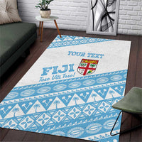 Fiji Rugby 2025 Custom Area Rug Fijian Tapa Toso Viti Toso - White LT14 White - Polynesian Pride