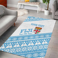 Fiji Rugby 2025 Custom Area Rug Fijian Tapa Toso Viti Toso - White LT14 - Polynesian Pride