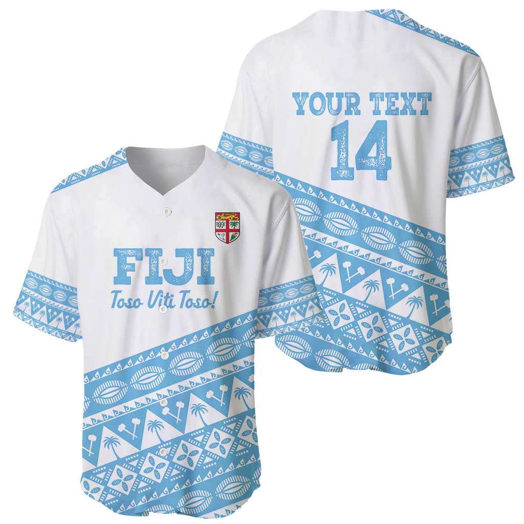 Fiji Rugby 2025 Custom Baseball Jersey Fijian Tapa Toso Viti Toso - White