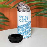 Fiji Rugby 2025 Custom 4 in 1 Can Cooler Tumbler Fijian Tapa Toso Viti Toso - White LT14 - Polynesian Pride