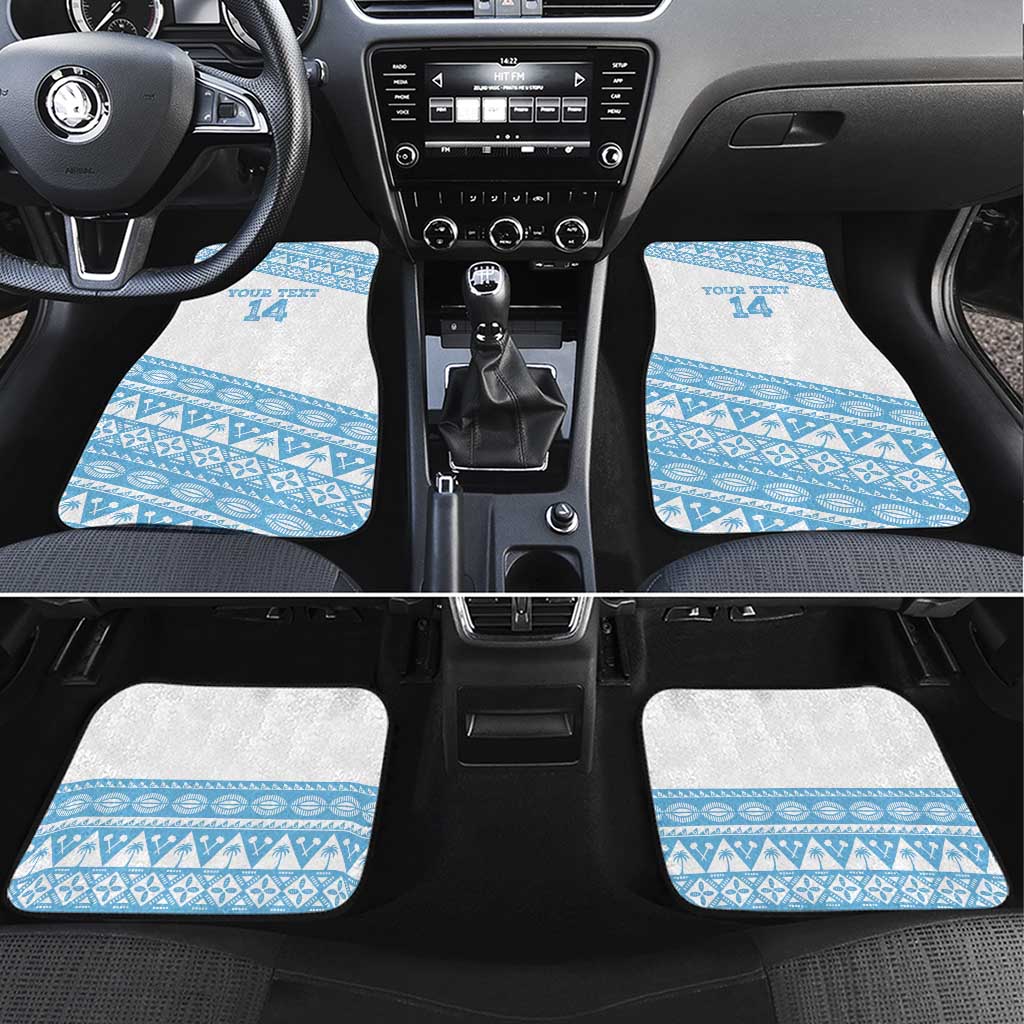Fiji Rugby 2025 Custom Car Mats Fijian Tapa Toso Viti Toso - White LT14 Set 4pcs White - Polynesian Pride
