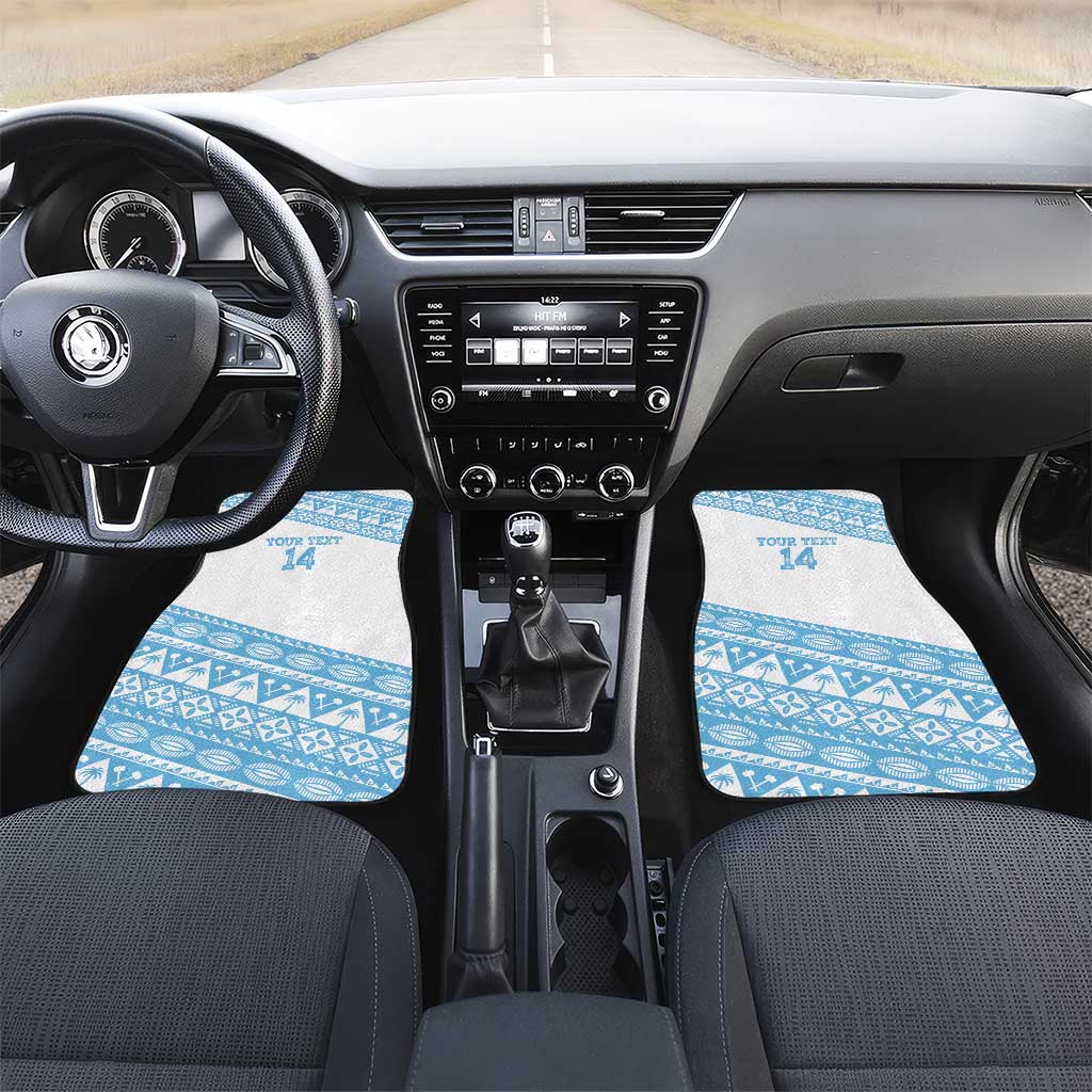 Fiji Rugby 2025 Custom Car Mats Fijian Tapa Toso Viti Toso - White LT14 Set 2pcs - Front White - Polynesian Pride