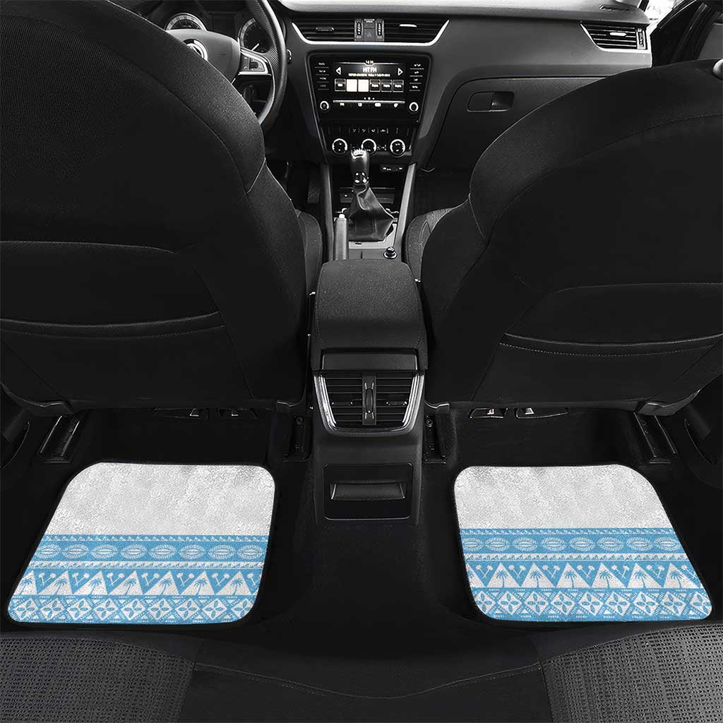 Fiji Rugby 2025 Custom Car Mats Fijian Tapa Toso Viti Toso - White LT14 Set 2pcs - Back White - Polynesian Pride