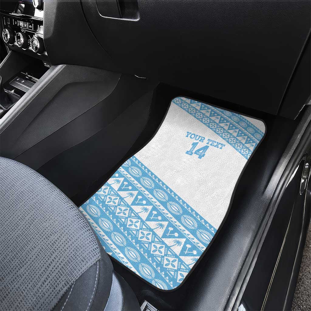 Fiji Rugby 2025 Custom Car Mats Fijian Tapa Toso Viti Toso - White LT14 - Polynesian Pride