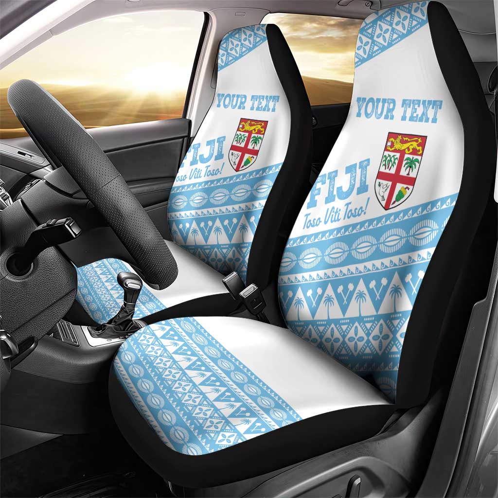 Fiji Rugby 2025 Custom Car Seat Cover Fijian Tapa Toso Viti Toso - White LT14 - Polynesian Pride