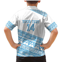 Fiji Rugby 2025 Custom Family Matching Mermaid Dress and Hawaiian Shirt Fijian Tapa Toso Viti Toso - White LT14 - Polynesian Pride