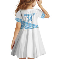 Fiji Rugby 2025 Custom Family Matching Off Shoulder Maxi Dress and Hawaiian Shirt Fijian Tapa Toso Viti Toso - White LT14 - Polynesian Pride