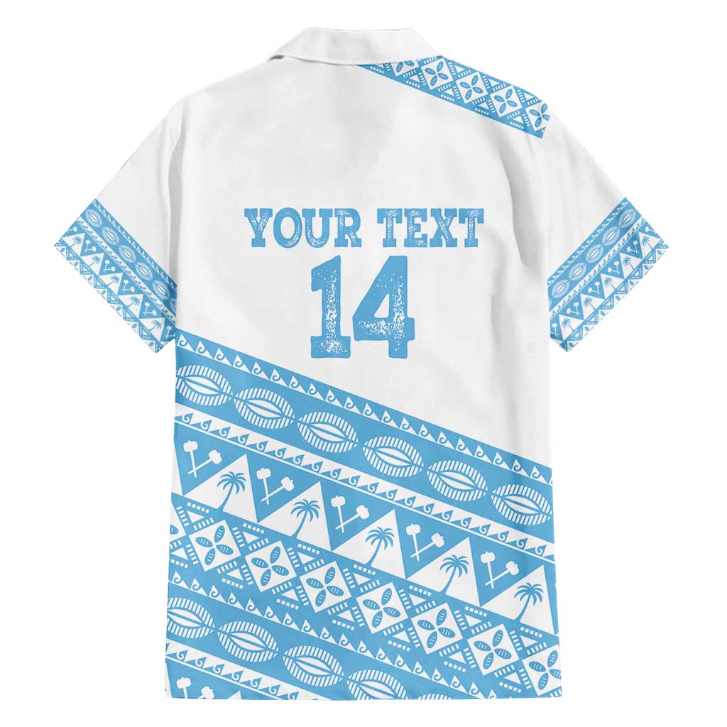 Fiji Rugby 2025 Custom Family Matching Off Shoulder Maxi Dress and Hawaiian Shirt Fijian Tapa Toso Viti Toso - White LT14 - Polynesian Pride