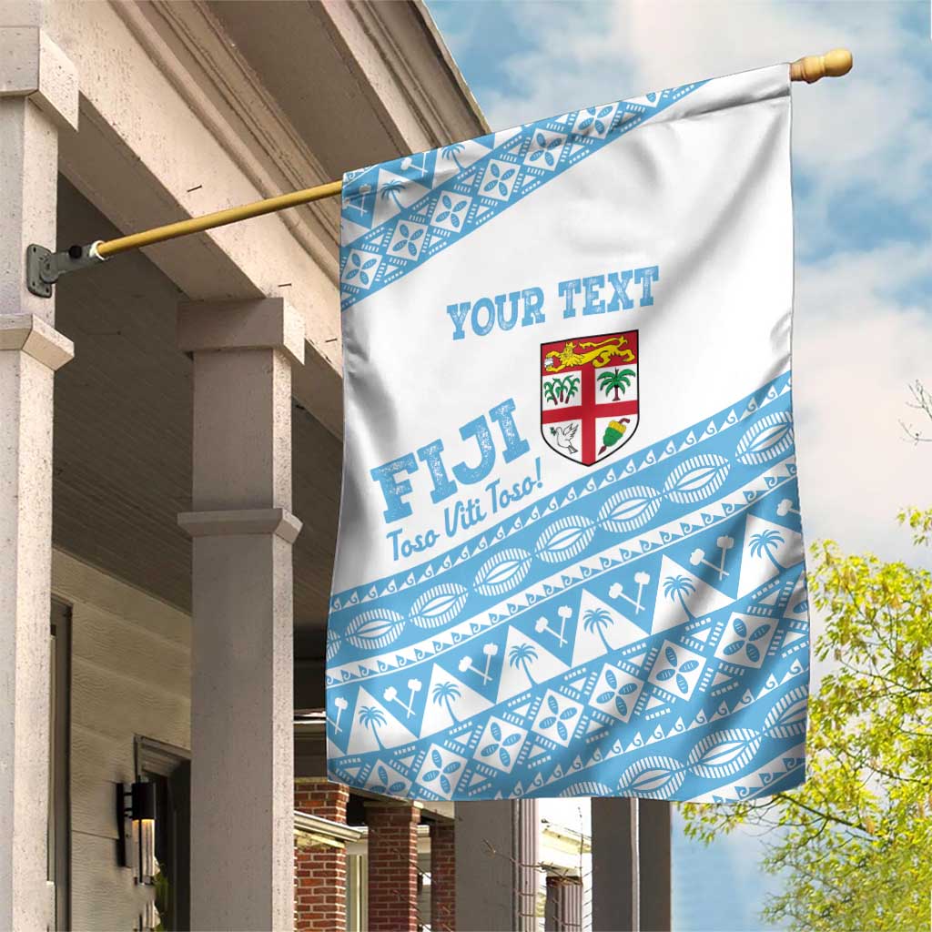 Fiji Rugby 2025 Custom Garden Flag Fijian Tapa Toso Viti Toso - White