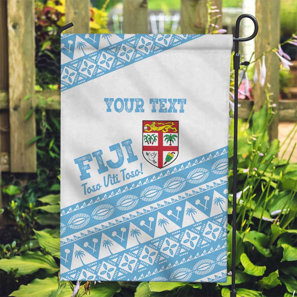 Fiji Rugby 2025 Custom Garden Flag Fijian Tapa Toso Viti Toso - White LT14 Garden Flag White - Polynesian Pride