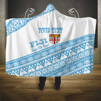 Fiji Rugby 2025 Custom Hooded Blanket Fijian Tapa Toso Viti Toso - White LT14 - Polynesian Pride