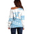 Fiji Rugby 2025 Custom Off Shoulder Sweater Fijian Tapa Toso Viti Toso - White