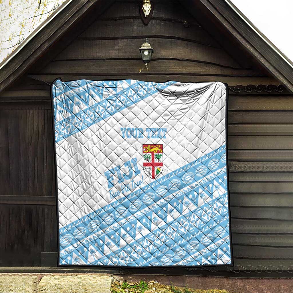 Fiji Rugby 2025 Custom Quilt Fijian Tapa Toso Viti Toso - White
