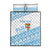 Fiji Rugby 2025 Custom Quilt Bed Set Fijian Tapa Toso Viti Toso - White