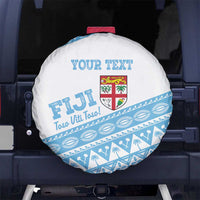 Fiji Rugby 2025 Custom Spare Tire Cover Fijian Tapa Toso Viti Toso - White LT14 No hole White - Polynesian Pride