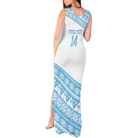 Fiji Rugby 2025 Custom Tank Maxi Dress Fijian Tapa Toso Viti Toso - White LT14 - Polynesian Pride