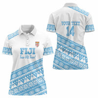 Fiji Rugby 2025 Custom Women Polo Shirt Fijian Tapa Toso Viti Toso - White LT14 - Polynesian Pride
