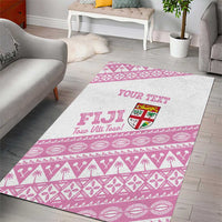 Fiji Rugby 2025 Custom Area Rug Fijian Tapa Toso Viti Toso - Pink LT14 - Polynesian Pride