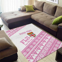 Fiji Rugby 2025 Custom Area Rug Fijian Tapa Toso Viti Toso - Pink LT14 - Polynesian Pride