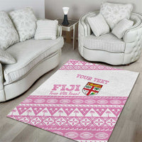 Fiji Rugby 2025 Custom Area Rug Fijian Tapa Toso Viti Toso - Pink LT14 - Polynesian Pride