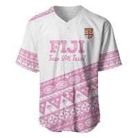 Fiji Rugby 2025 Custom Baseball Jersey Fijian Tapa Toso Viti Toso - Pink LT14 Pink - Polynesian Pride