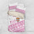 Fiji Rugby 2025 Custom Bedding Set Fijian Tapa Toso Viti Toso - Pink
