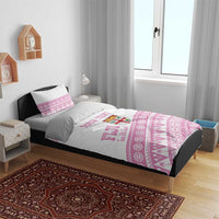Fiji Rugby 2025 Custom Bedding Set Fijian Tapa Toso Viti Toso - Pink