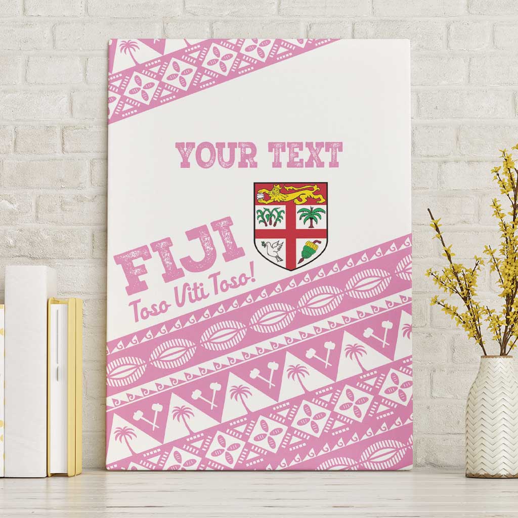 Fiji Rugby 2025 Custom Canvas Wall Art Fijian Tapa Toso Viti Toso - Pink LT14 Without Frame Pink - Polynesian Pride