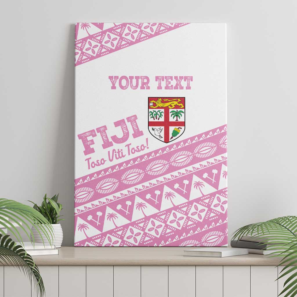 Fiji Rugby 2025 Custom Canvas Wall Art Fijian Tapa Toso Viti Toso - Pink LT14 - Polynesian Pride