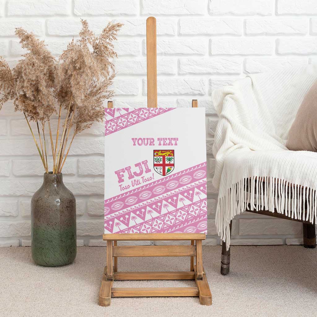 Fiji Rugby 2025 Custom Canvas Wall Art Fijian Tapa Toso Viti Toso - Pink LT14 - Polynesian Pride