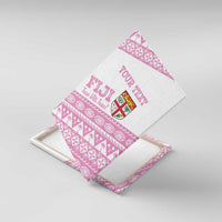 Fiji Rugby 2025 Custom Canvas Wall Art Fijian Tapa Toso Viti Toso - Pink LT14 With Frame Pink - Polynesian Pride